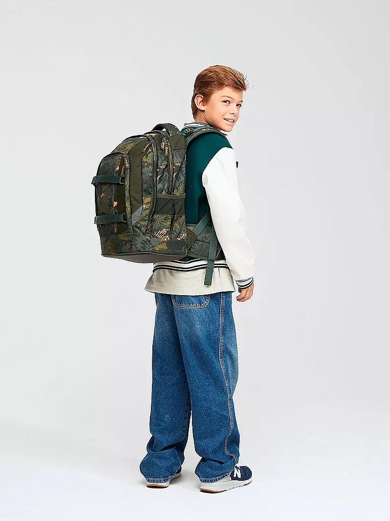 SATCH | Mochila escolar Satch Pack Jurassic Jungle | Verde oscuro