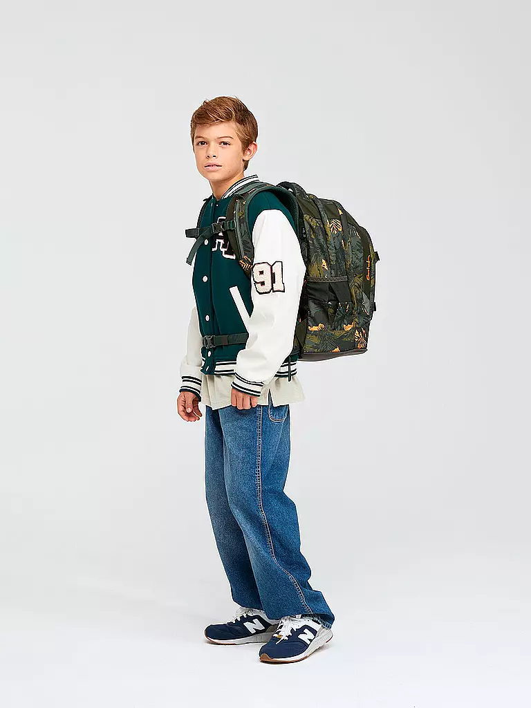 SATCH | Mochila escolar Satch Pack Jurassic Jungle | Verde oscuro