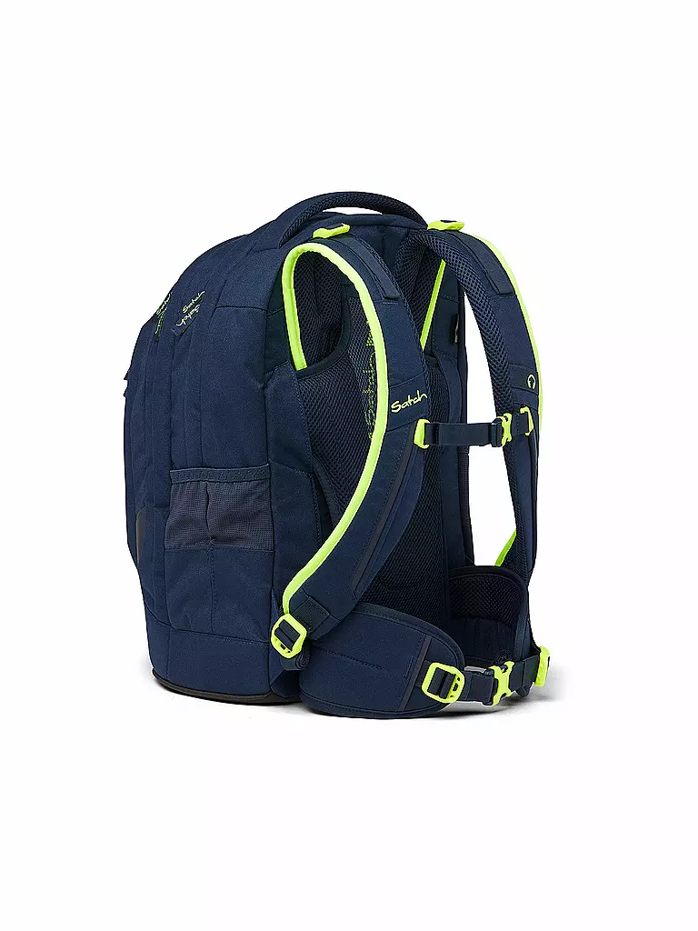 SATCH | Schulrucksack Pack - Toxic Yellow | Azul oscuro