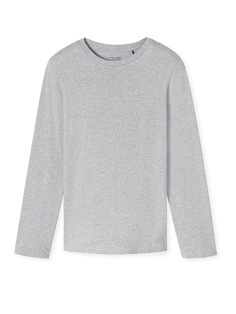 Pijama Camiseta de Manga Larga gris jaspeado gris 50