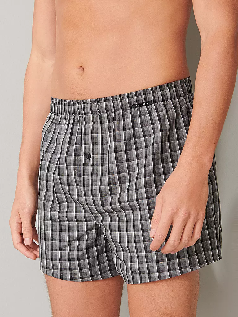 SCHIESSER | Boxershorts Paquete de 2 negro | 