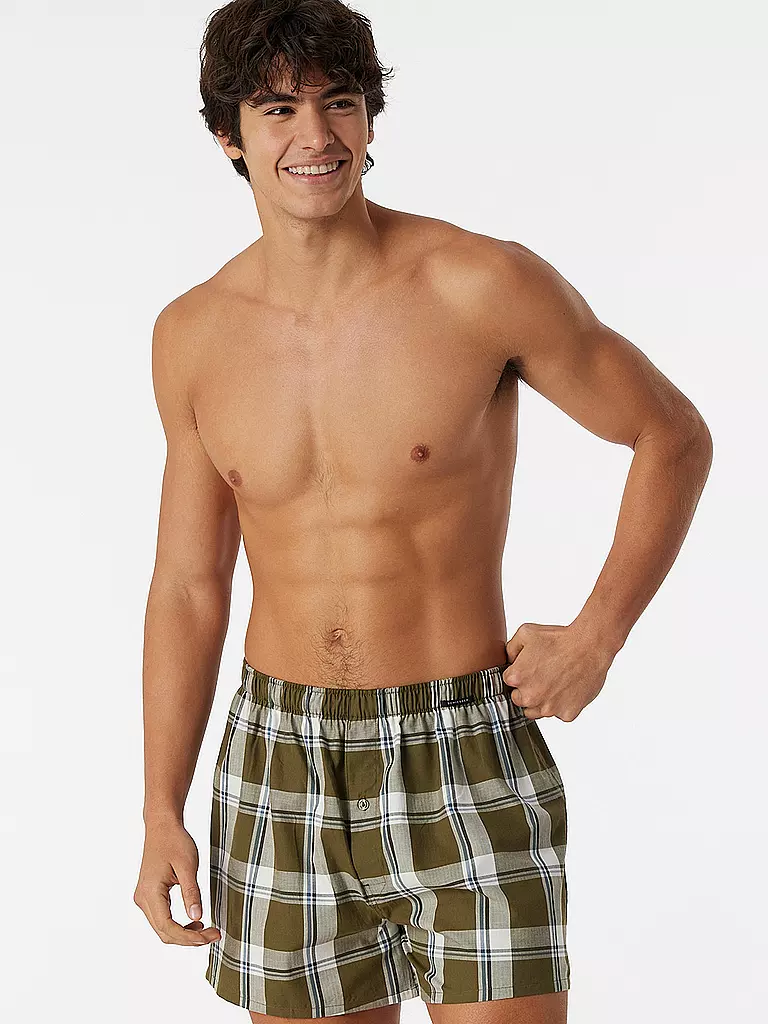 SCHIESSER | Boxershorts Paquete de 2 surtido 4 | Oliva
