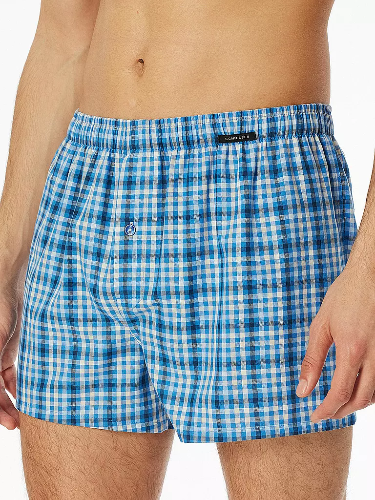 SCHIESSER | Boxershorts Paquete de 2 | Azul