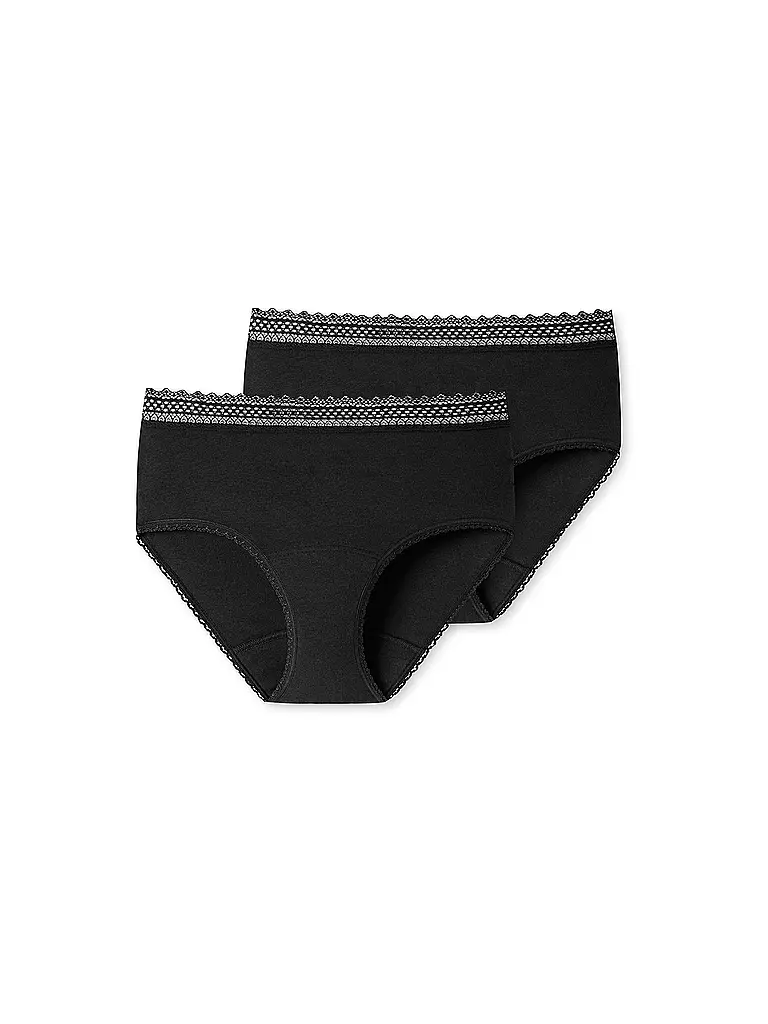 SCHIESSER | Bragas menstruales, paquete de 2 | Negro