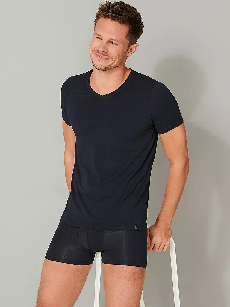 SCHIESSER | Camiseta "Long Life Soft" | Azul