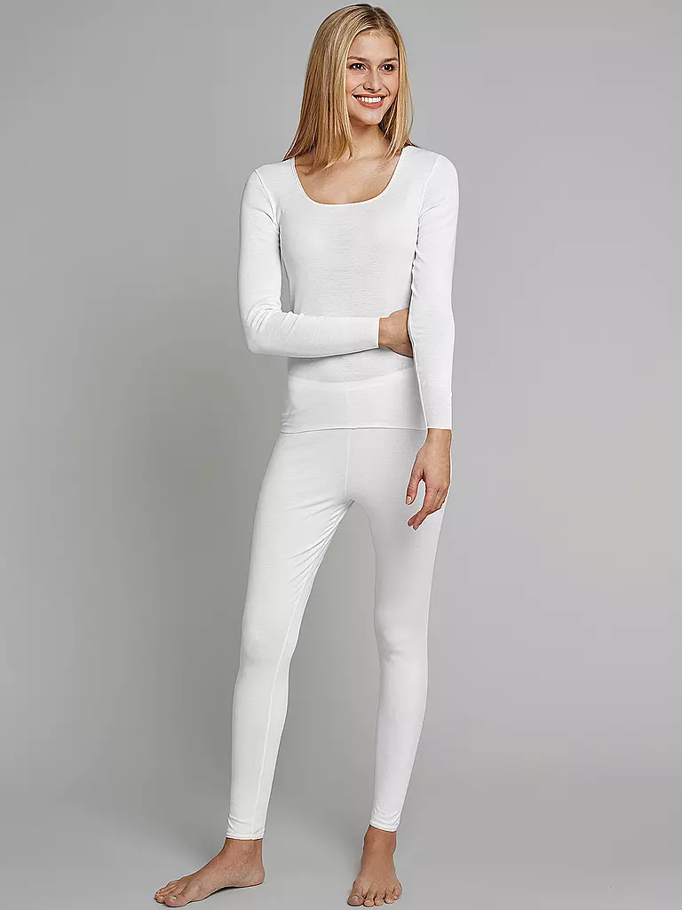 SCHIESSER | Camiseta de manga larga "Luxury" (Blanco) | Blanco
