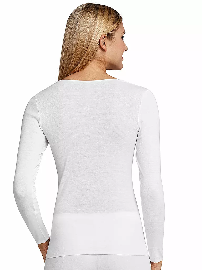 SCHIESSER | Camiseta de manga larga "Luxury" (Blanco) | 