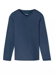 SCHIESSER | Camiseta de pijama de manga larga MIX + RELAX | Azul