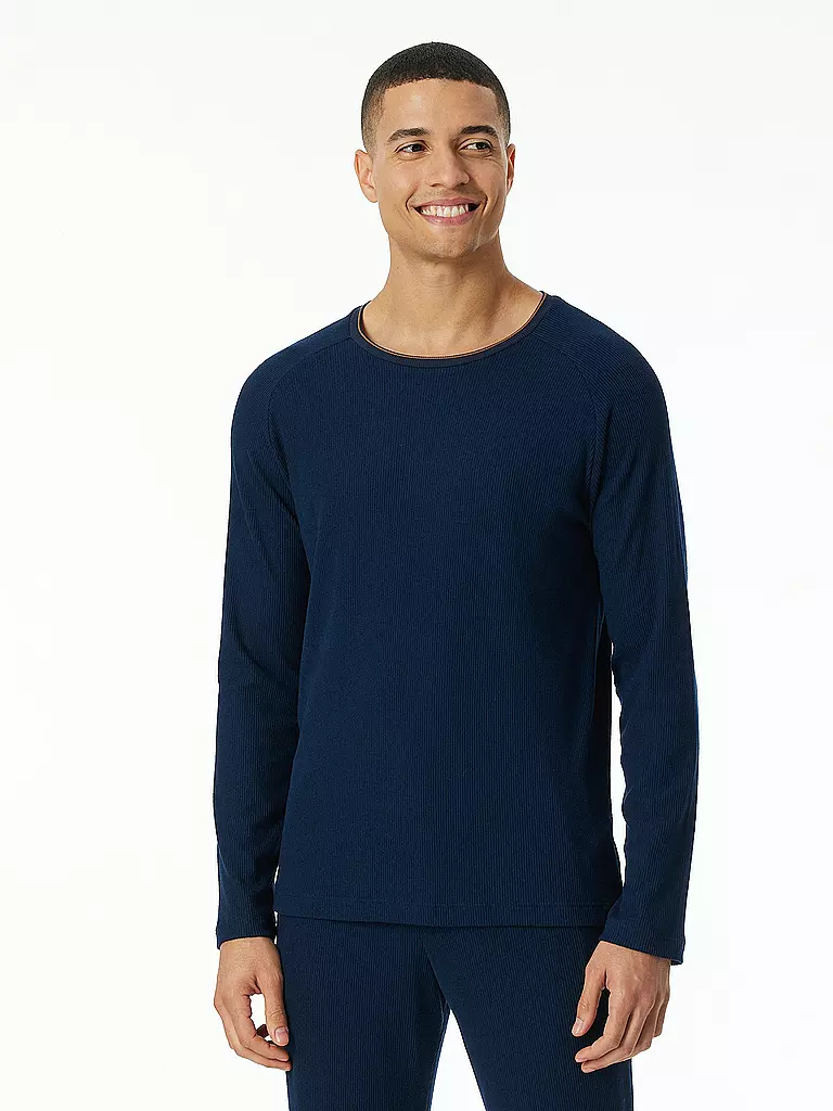 SCHIESSER | Camiseta de pijama de manga larga | Azul