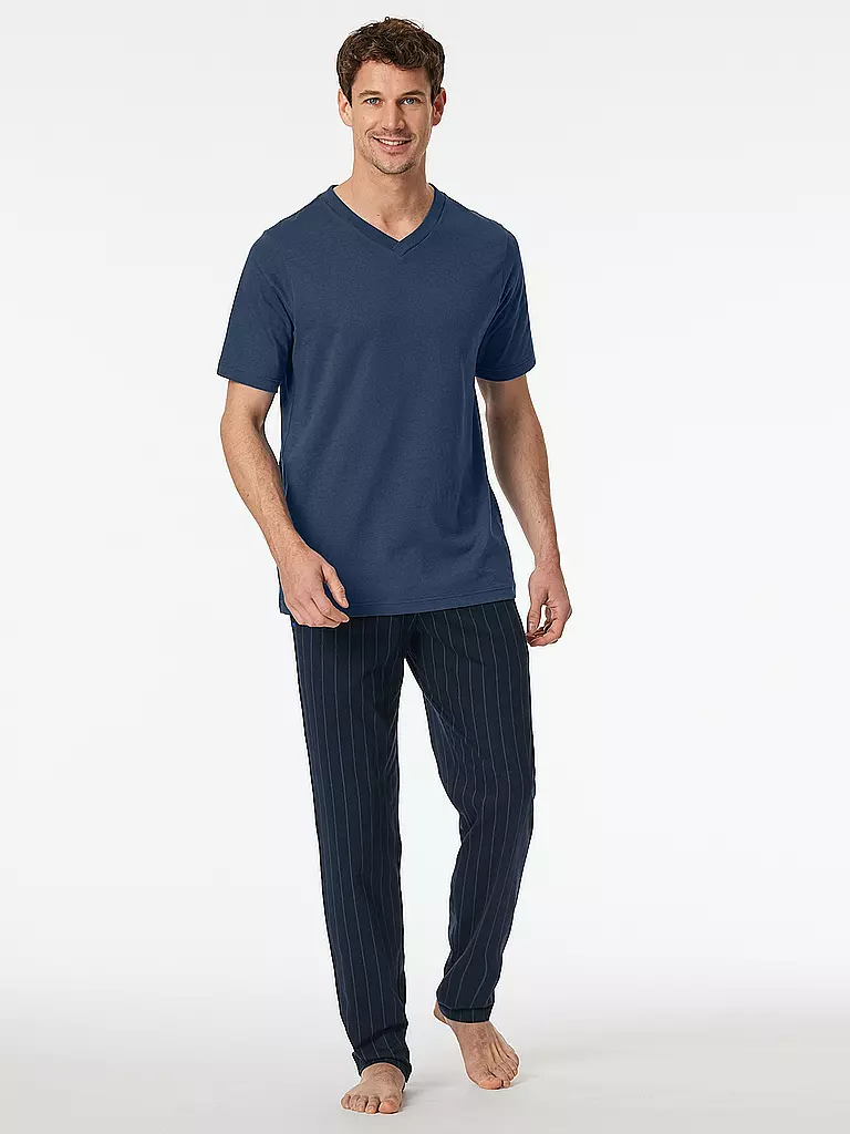SCHIESSER | Camiseta de pijama MIX + RELAX | Azul