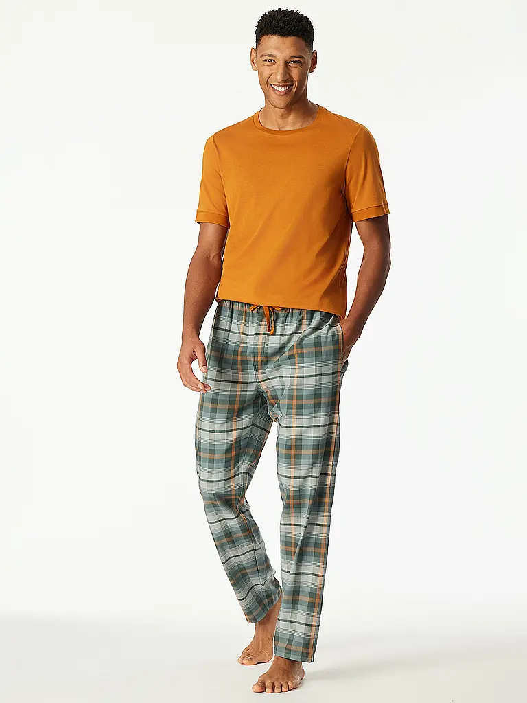 SCHIESSER | Pantalones de pijama | Verde oscuro