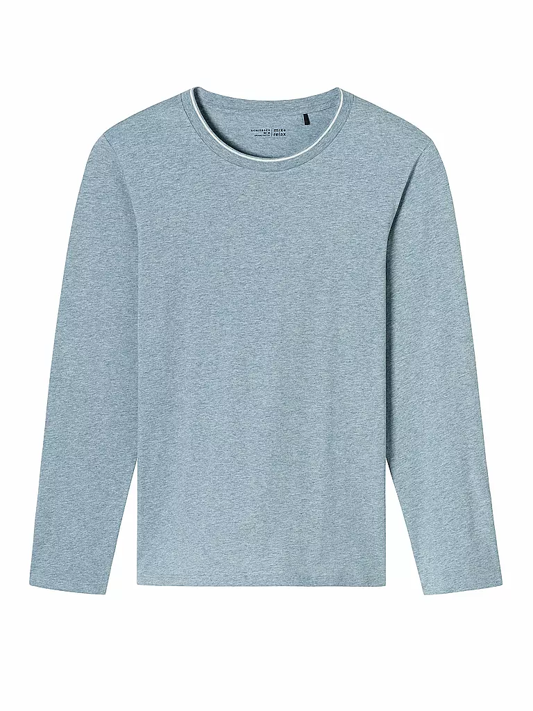SCHIESSER | Pyjama Langarmshirt | Azul claro