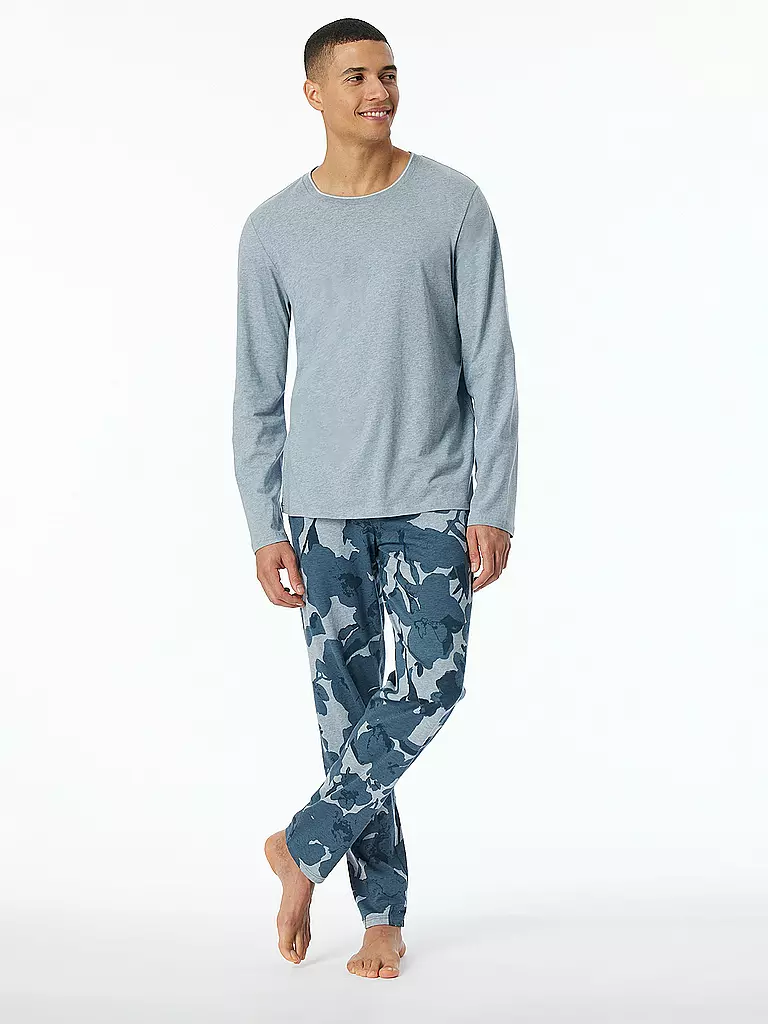SCHIESSER | Pyjama Langarmshirt | Azul claro