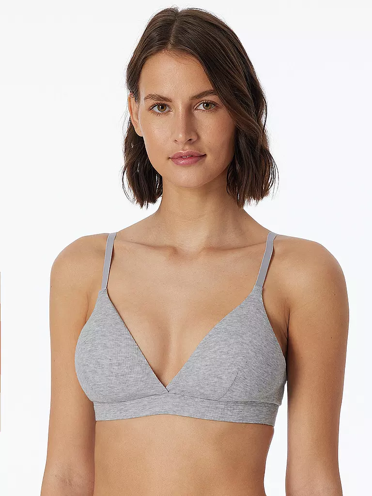 SCHIESSER | Sujetador con almohadillas extraíbles gris mel | 