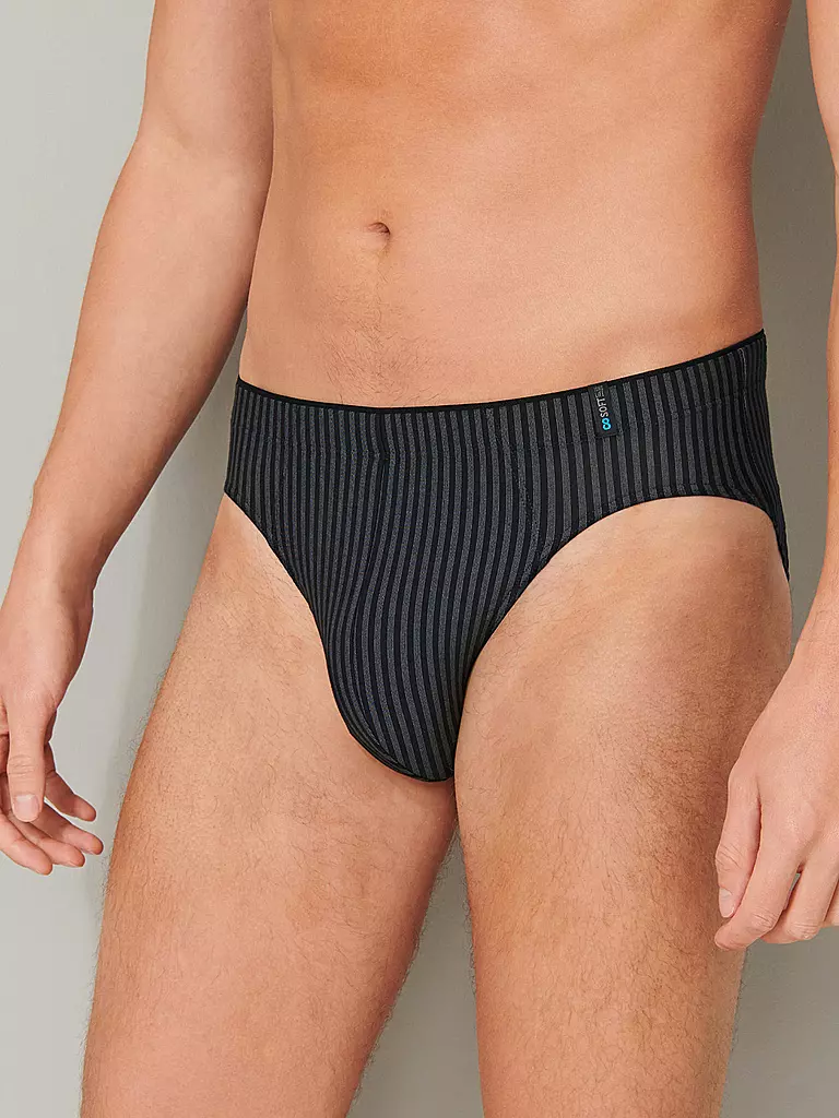 SCHIESSER | Supermini-Slip "Long Life" azul y negro | 
