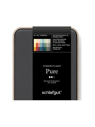 SCHLAFGUT | Sábana bajera ajustable de punto PURE 140x200cm Grey Deep L