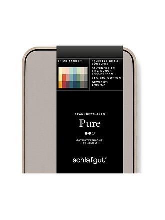 SCHLAFGUT | Sábana bajera ajustable de punto PURE 180x200cm Arena Mid XL