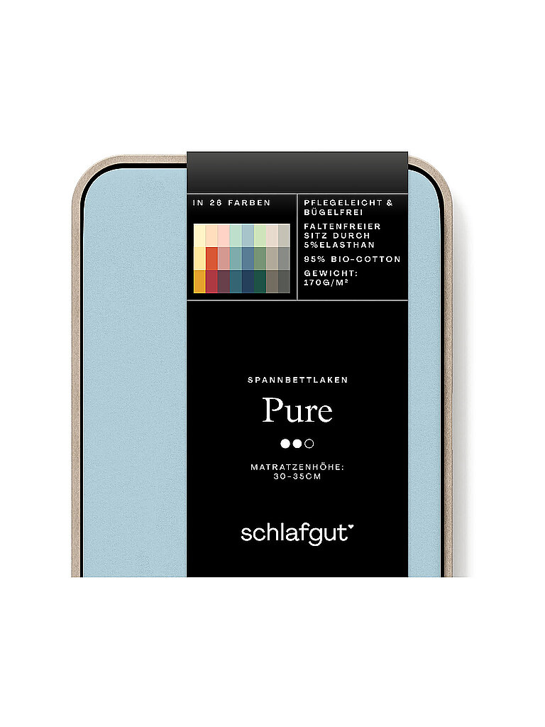 Schlafgut Sábana bajera de jersey PURE 140x200cm Azul Claro L azul claro