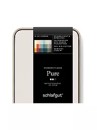 SCHLAFGUT | Sábana Bajera Ajustable de Jersey PURE 90x200cm Azul Claro S | Beige