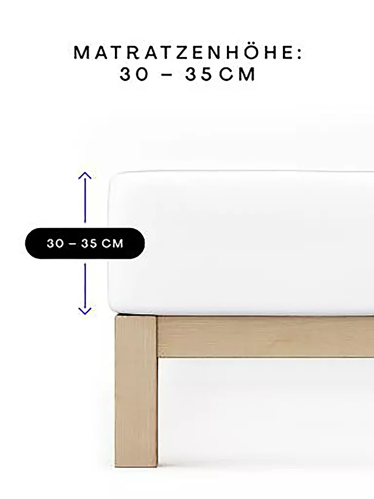 SCHLAFGUT | Sábana bajera ajustable de punto PURE 120x200cm Full White M | 