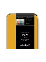 SCHLAFGUT | Sábana bajera ajustable de punto PURE 140x200cm Amarillo Claro L | Amarillo