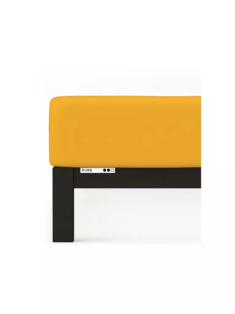 SCHLAFGUT | Sábana bajera ajustable de punto PURE 140x200cm Amarillo Intenso L | Amarillo
