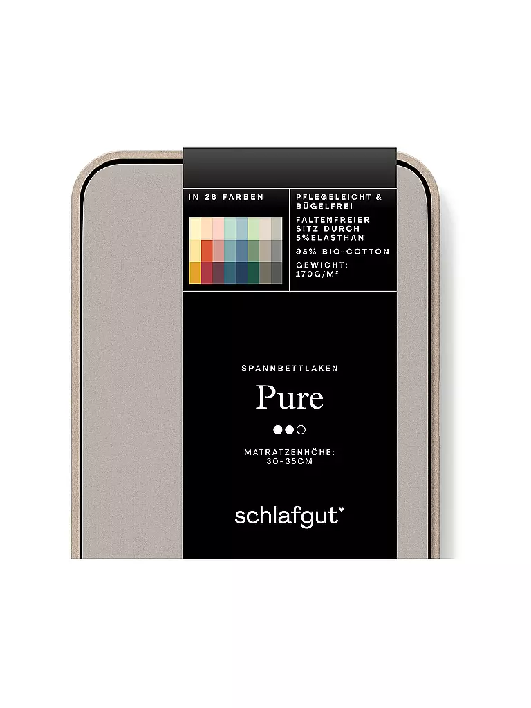 SCHLAFGUT | Sábana bajera ajustable de punto PURE 140x200cm Arena Mid L | Beige