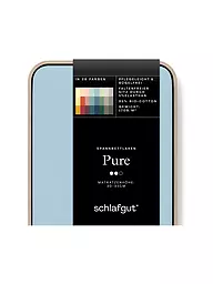 SCHLAFGUT | Sábana bajera ajustable de punto PURE 140x200cm Amarillo Claro L | Azul claro