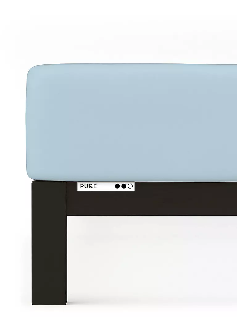 SCHLAFGUT | Sábana bajera ajustable de punto PURE 140x200cm Azul Claro L | 