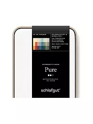 SCHLAFGUT | Sábana bajera ajustable de punto PURE 140x200cm Amarillo Claro L | Blanco