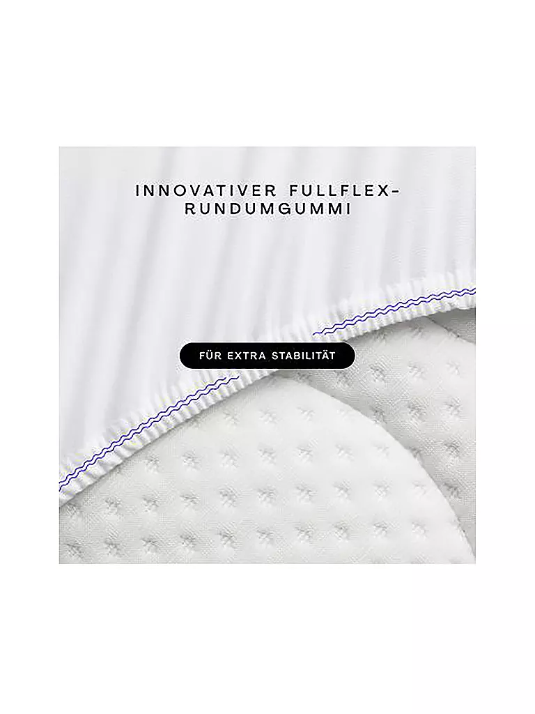 SCHLAFGUT | Sábana bajera ajustable de punto PURE 140x200cm Blanco Total L | weiss