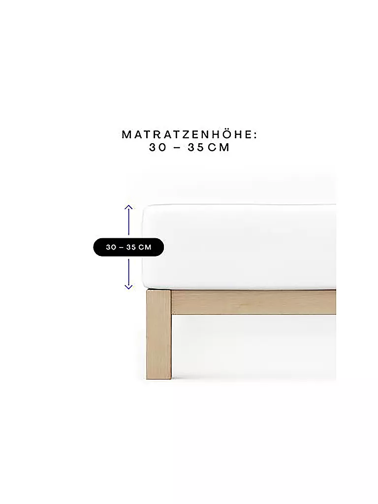 SCHLAFGUT | Sábana bajera ajustable de punto PURE 140x200cm Blanco Total L | weiss