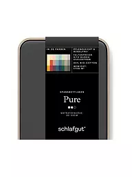 SCHLAFGUT | Sábana bajera ajustable de punto PURE 140x200cm Amarillo Claro L | Gris