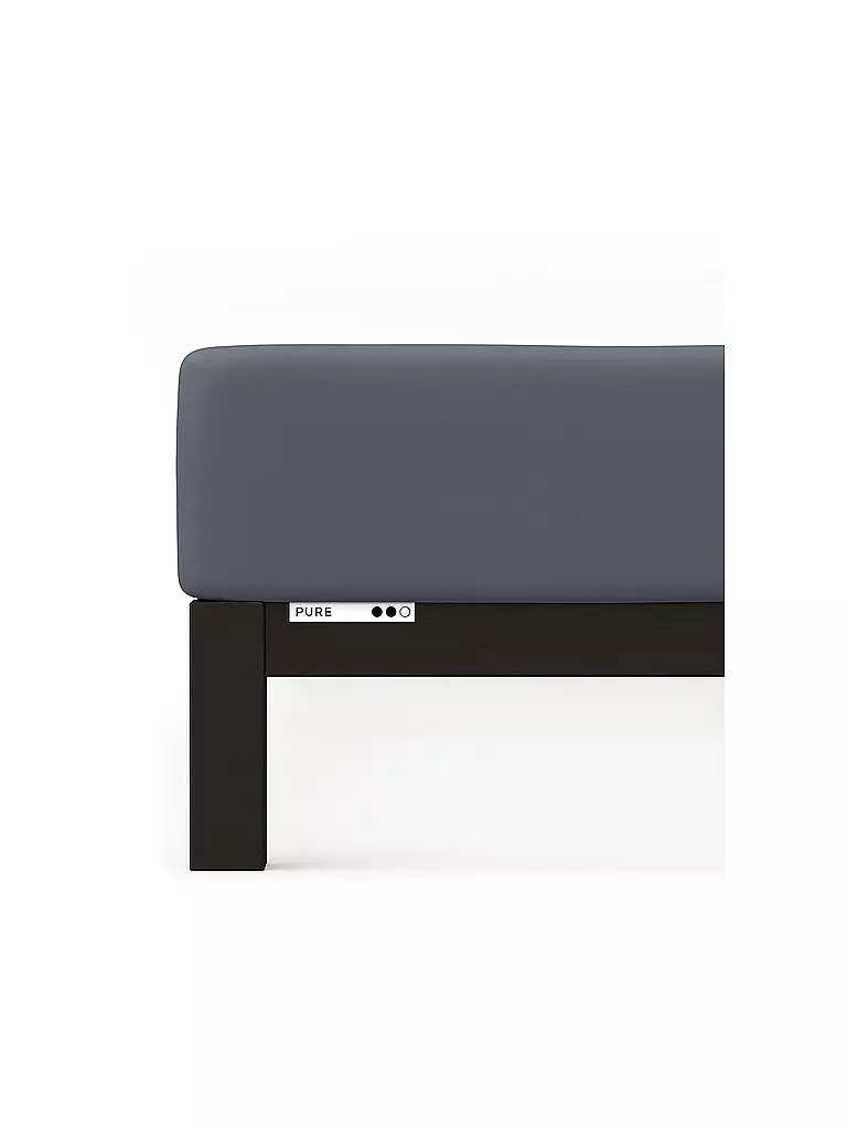 SCHLAFGUT | Sábana bajera ajustable de punto PURE 140x200cm Grey Deep L | grau