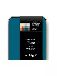 SCHLAFGUT | Sábana bajera ajustable de punto PURE 140x200cm Amarillo Claro L | Petróleo
