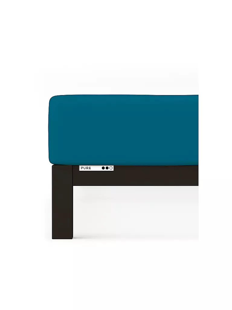 SCHLAFGUT | Sábana bajera ajustable de punto PURE 140x200cm Petrol Deep L | Petróleo