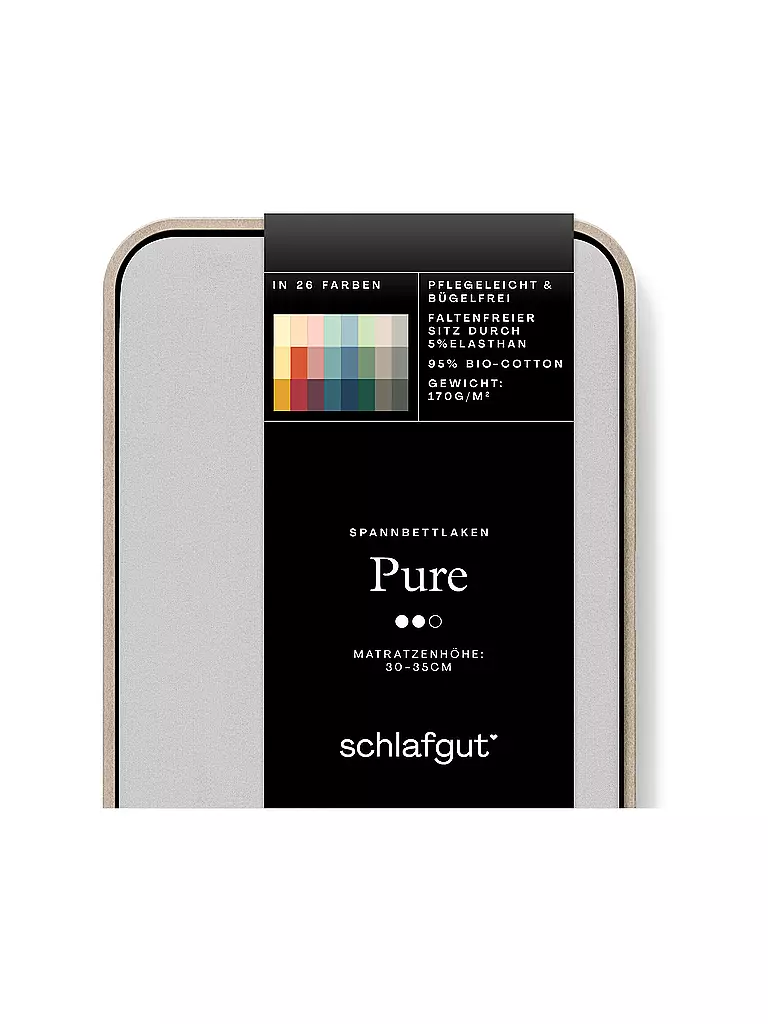 SCHLAFGUT | Sábana bajera ajustable de punto PURE 90x200cm Gris Claro S | Gris claro