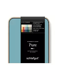 SCHLAFGUT | Sábana Bajera Ajustable de Jersey PURE 90x200cm Azul Claro S | Menta