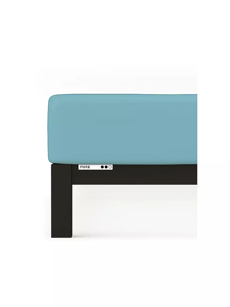 SCHLAFGUT | Sábana bajera ajustable de punto PURE 90x200cm Petrol Mid S | Menta