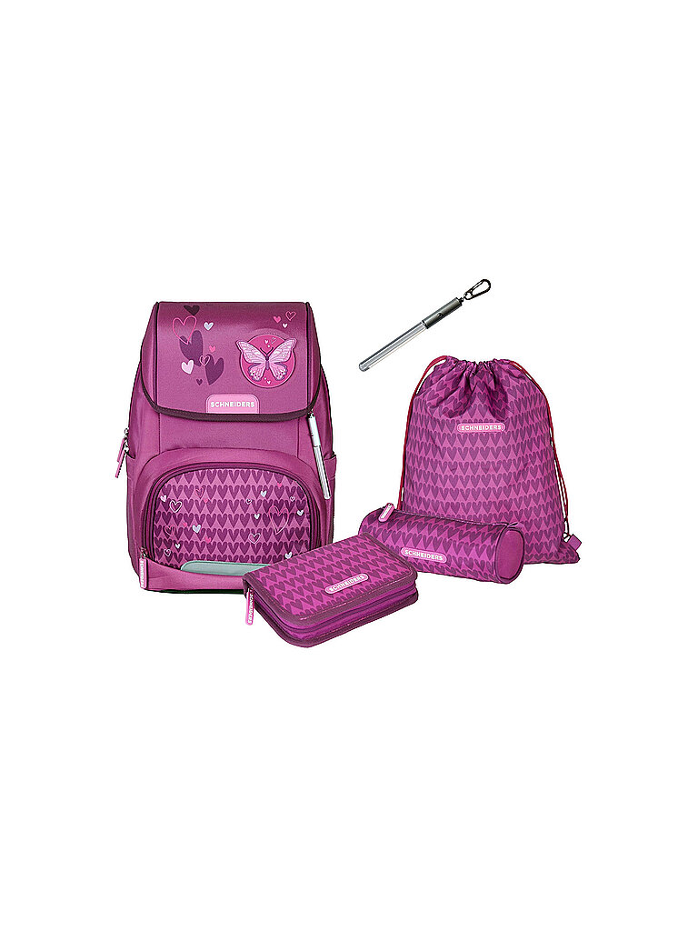 SCHNEIDERS Set de Mochilas Escolares Ergojet 6 piezas Corazones Púrpura