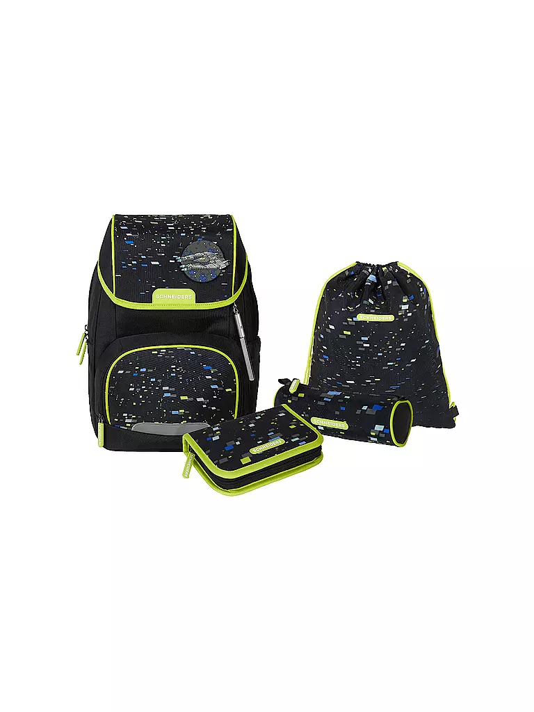SCHNEIDERS | Set de mochila escolar Ergojet 6 piezas Spaceship | Negro