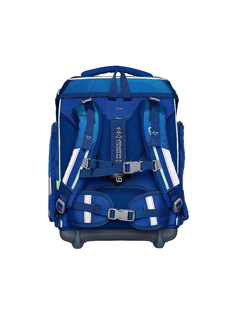 SCHNEIDERS | Set de mochila escolar Ergolite 9 piezas Anna Maria Damm Geo Motion | Azul