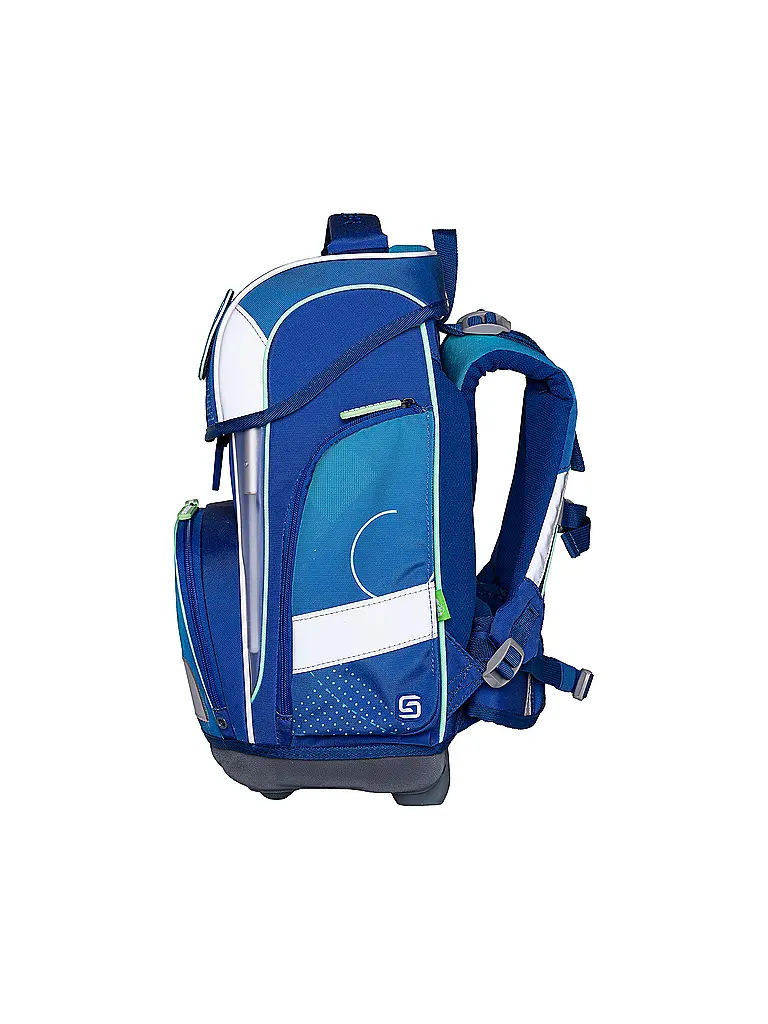 SCHNEIDERS | Set de mochila escolar Ergolite 9 piezas Anna Maria Damm Geo Motion | Azul