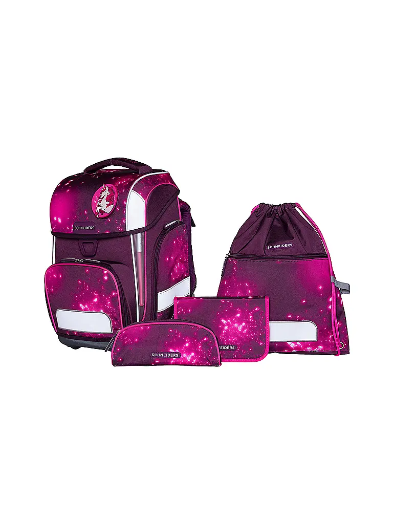 SCHNEIDERS | Set de mochila escolar Ergolite 9 piezas Berry Cosmos | Baya