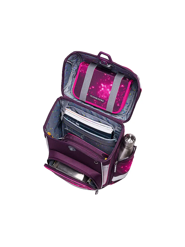 SCHNEIDERS | Set de mochila escolar Ergolite 9 piezas Berry Cosmos | Baya