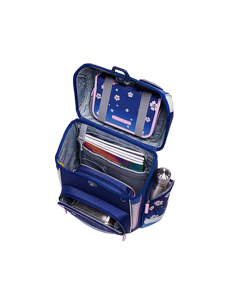 SCHNEIDERS | Set de mochila escolar Ergolite 9 piezas Blue Bloom | Azul