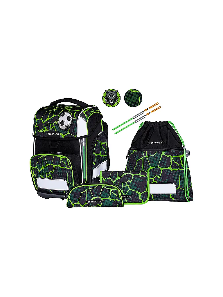 SCHNEIDERS | Set de mochila escolar Ergolite 9 piezas Crash | Negro