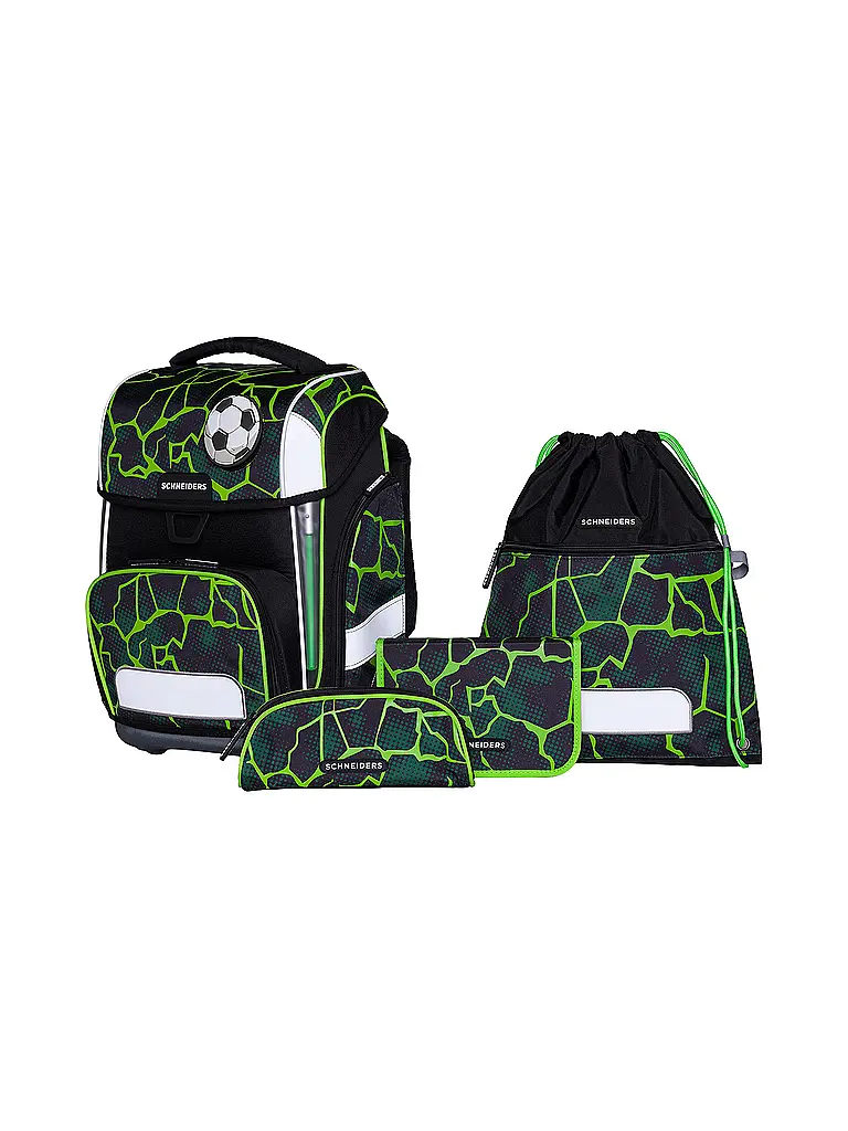 SCHNEIDERS | Set de mochila escolar Ergolite 9 piezas Crash | Negro