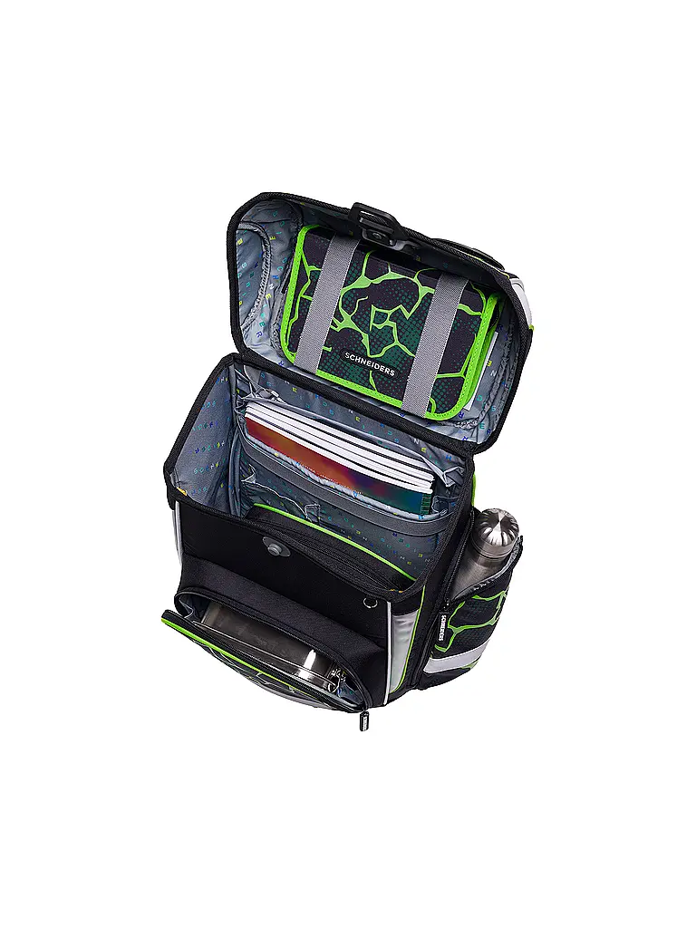 SCHNEIDERS | Set de mochila escolar Ergolite 9 piezas Crash | Negro