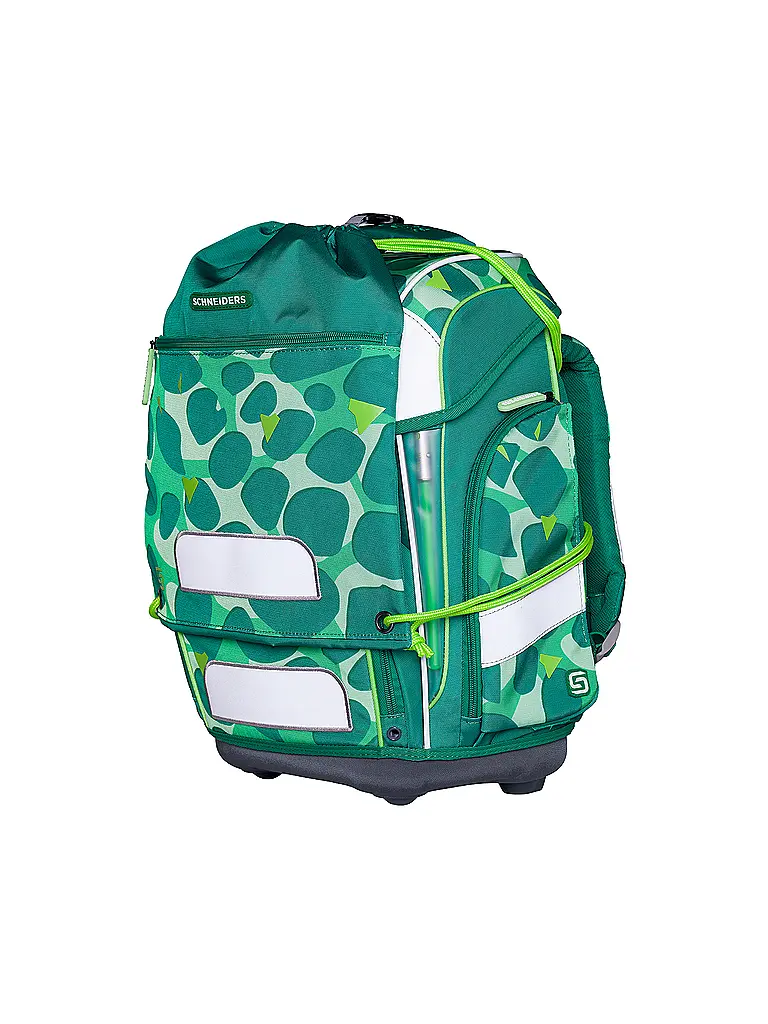 SCHNEIDERS | Set de mochila escolar Ergolite 9 piezas Dino Dance | Verde